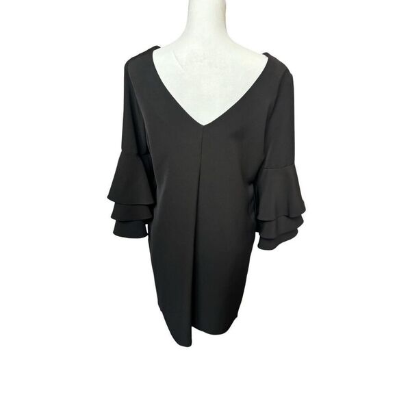 Nicole Miller Studio Black Ruffle Sleeve Dress – Size 8 (NWT) new with tags - Picture 7 of 10